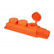 Колодка ERKA тройная 6003-2 загл 3х16 с заземлением 3 гн. без выключателя 1025 Оранжевая 360105-2