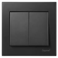 Выключатель двухклавишный двухклавишный Lezard Rain антрацит 703-4288-101 Выключатель двухклавишный двухклавишный Lezard Rain антрацит 703-4288-101