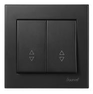 Выключатель двухклавишный проходной проходной двухклавишный Lezard Rain антрацит 703-4288-106