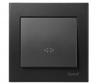 Выключатель одноклавишный перекрестный перекрестный одноклавишный Lezard Rain антрацит 703-4288-107