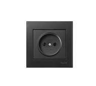 Розетка без заземления Lezard Rain антрацит 703-4288-121B