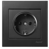 Розетка с заземлением Lezard Rain антрацит 703-4288-122B