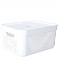 Кошик для білизни Алеана Simple з кришкою 15 л білий