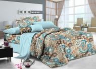 Комплект постельного белья сатин Doliraeus 1,5 светло-голубой с принтом SoundSleep