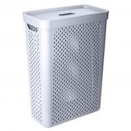 Кошик для білизни Алеана Simple з кришкою 25 л сірий