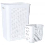 Кошик для білизни Алеана Simple з органайзером 45 л білий