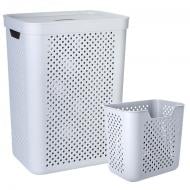 Кошик для білизни Алеана Simple з органайзером 45 л сірий