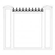Кованое ограждение Артдеко КО-29 1350х170 мм (комплект элементов)