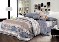 Комплект постельного белья Naples 1.5 серый с бежевым