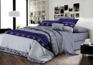 Комплект постільної білизни Cyrene 2.0 євро синій із сірим