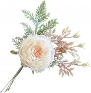 Веточка декоративная Чайная роза с хвоей Д.10 см в ассортименте SDBF18132