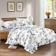 Комплект постельного белья сатин Ostia евро белый с принтом SoundSleep