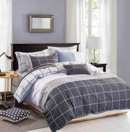 Комплект постельного белья сатин Rusne евро серый SoundSleep