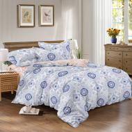 Комплект постельного белья сатин Tiryns семейный белый с принтом SoundSleep