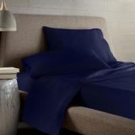 Простирадло сатин гладкофарбований 180x220 см синій La Nuit