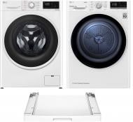 Стиральная машина LG F4V3VS7WW + сушильная машина DC90V5V0W + планка LG DK1W Стиральная машина LG F4V3VS7WW + сушильная машина DC90V5V0W + планка LG DK1W