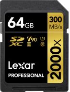 Карта памяти Lexar microSDXC 64 ГБ UHS-II Class 3 (U3) (LSD2000064G-BNNNG) Professional 2000x