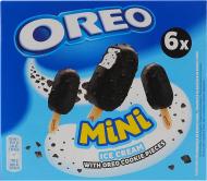 Мороженое OREO мороженое с кусочками какао-печенья, покрытое глазурью с крошками печенья со вкусом какао и ванили (мини набор 6 шт.) 219 г