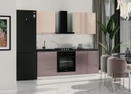 Кухня модульна ROKO Руна пряма МДФ 2м мигдаль глянець/какао глянець/білий Кухня модульна ROKO Руна пряма МДФ 2м мигдаль глянець/какао глянець/білий