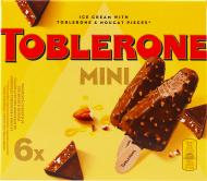Мороженое TOBLERONE покрытый молочным шоколадом, с кусочками белой нуги и кусочками шоколада с медом и миндальной нугой (мини набор 6 шт.) 216 г