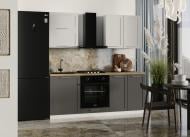 Кухня модульна ROKO Руна пряма МДФ 2м лайт грей сімпл/лід сімпл/білий Кухня модульна ROKO Руна пряма МДФ 2м лайт грей сімпл/лід сімпл/білий