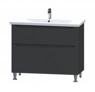Тумба підлогова Aquarius Pola 100 графіт з умивальником Plaza 100