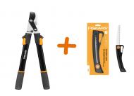 Набор садового инструмента Fiskars Cучкорез плоскостной телескопический Solid L13 и пила садовая Solid SW16