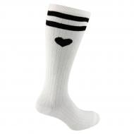 Гольфы детские для девочек Premier Socks Полоски с сердцем р. 22–24 белый