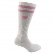 Гольфы детские для девочек Premier Socks Полоски с сердцем р. 22–24 белый с розовым
