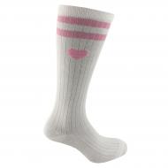 Гольфи дитячі для дівчаток Premier Socks Смужки з серцем р. 23-25 білий із рожевим