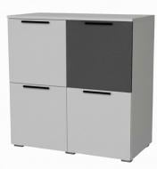 Тумба напольная Lion. Краш 4дв 820x860x430 мм серая мышка/серая мышкаантрацит