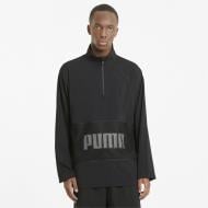 Ветровка мужская демисезонная Puma TRAIN GRAPHIC 1 2 ZIP JACKET 52012001 р.S черная