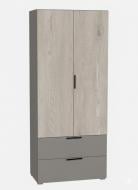Шкаф Lion. Краш 2дв 2ш 2000х800х520 мм серая мышка / самоа дымчатый/серая мышка