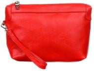 Косметичка кожаная средняя с ремешком красный ВК20453W