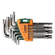 Набор ключей Torx Grad 9 шт T10-T50 мм CrV (короткие с отверстием) 4022275