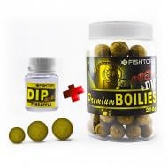 Бойлы Fishtoria насадочные Premium Boilies 14.18.20мм + DIP 20мл ананас 200 г