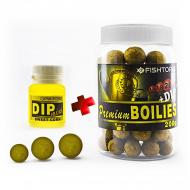 Бойли Fishtoria насадочні Premium Boilies 14.18.20мм + DIP 20мл кукурудза 200 г