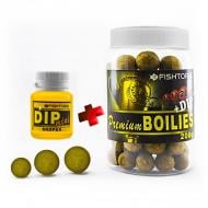 Бойлы Fishtoria насадочные Premium Boilies 14.18.20мм + DIP 20мл скопекс 200 г