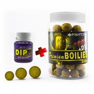 Бойлы Fishtoria насадочные Premium Boilies 14.18.20мм + DIP 20мл шелковица 200 г