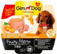 Консерва для малих порід Gimpet з індичкою і абрикосом GimDog Fruity Menu, паштет, 100г 100 г