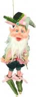 Декорация новогодняя Эльф с подвеской зелено-розовый 40 см Декорация новогодняя Эльф с подвеской зелено-розовый 40 см