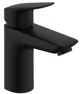 Смеситель для умывальника Hansgrohe LOGIS 100, однорычажный, с клапаном push-open, цвет — матовый черный