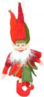 Декорация новогодняя Эльф с подвеской красно-зеленый 40 см
