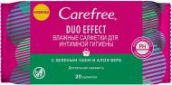 Вологі серветки для інтимної гігієни Carefree Duo Effect с зеленим чаєм та алое вера 20 шт.