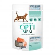 Корм для стерилізованих кішок та кастрованих котів Optimeal з лососем та чорницею у желе 85 г