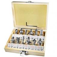 Набор фрез галтельная-V-образная-калевочная-конусная-прямая Stark по дереву 12 шт. 250016015