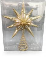 Верхушка для елки Рождественская звезда 24х31 см золотой