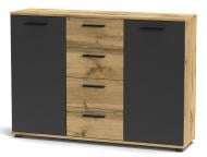 Комод Accord Berno BE4 1202x853x325 мм дуб вотан/антрацит/дуб вотан