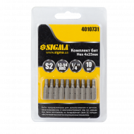 Набор бит Sigma H4×25 мм 1/4" 10 шт S2 (блистер) 10 шт. 4010731