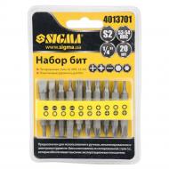 Набір біт Sigma з власником 1/4" 20 шт S2 (блістер) 20 шт. 4013701